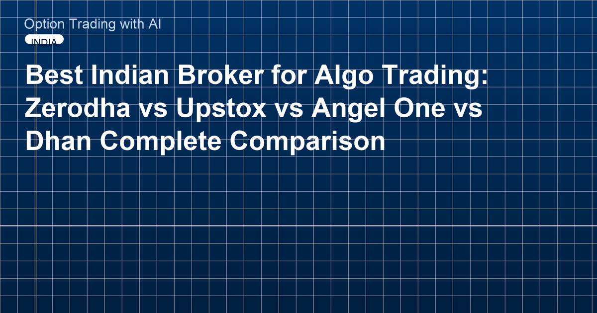 Best Indian Broker for Algo Trading: Zerodha vs Upstox vs Angel One vs Dhan Complete Comparison