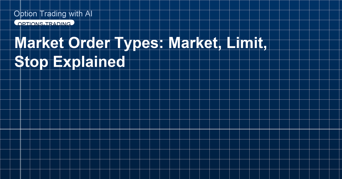 Market Order Types: Market, Limit, Stop Explained