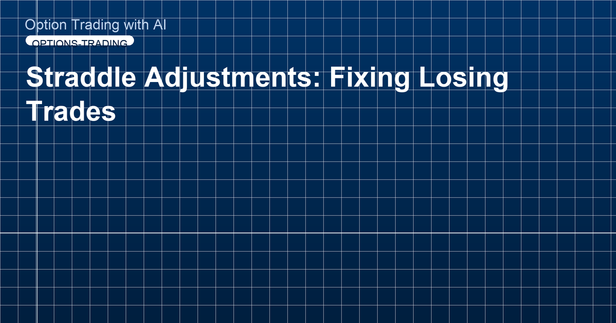 Straddle Adjustments: Fixing Losing Trades
